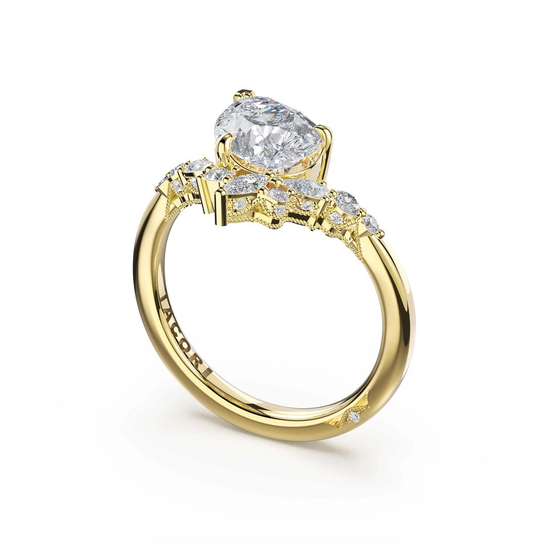 Tacori Engagement Rings in Yellow Gold containing Diamond 484 PS 11X7 Y