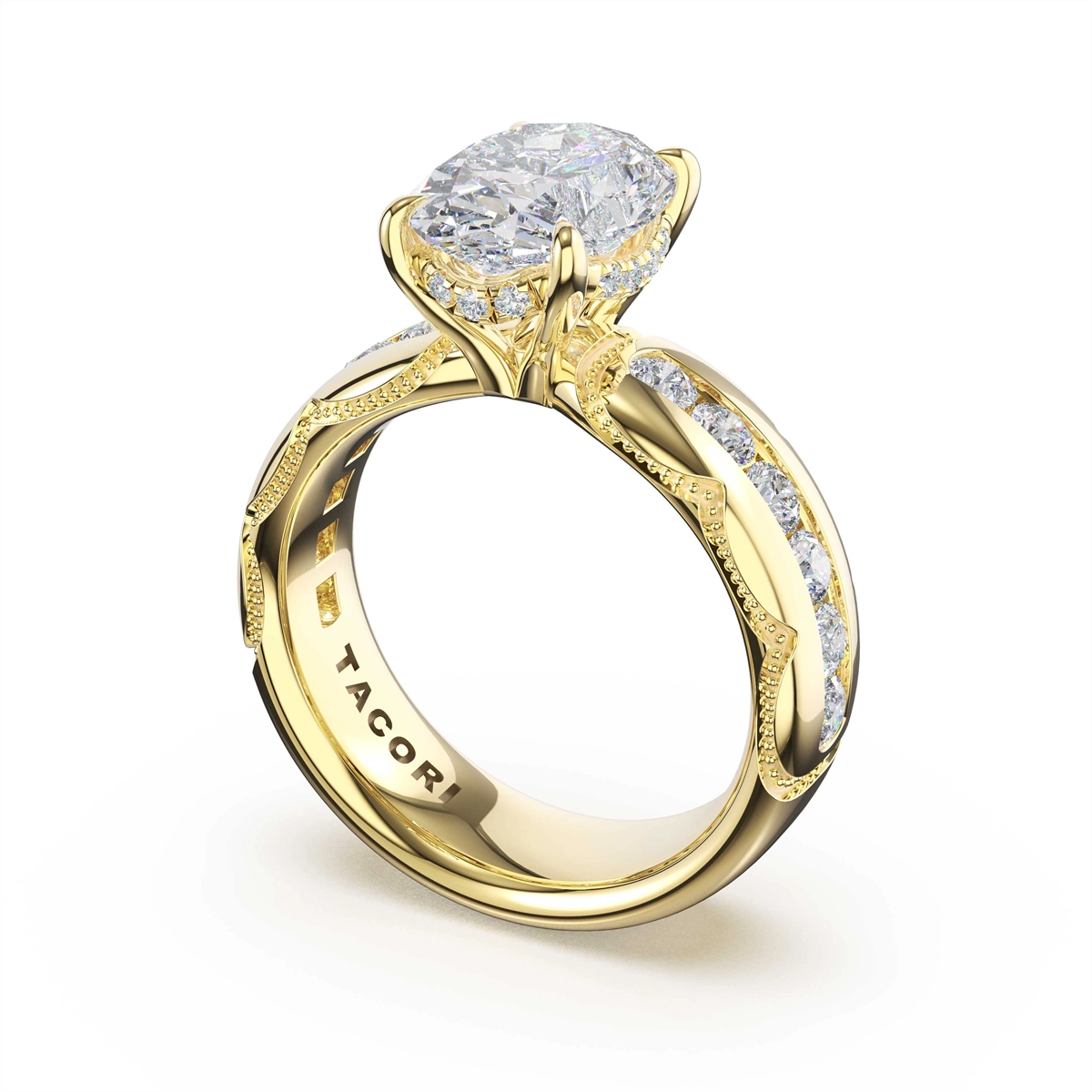 Tacori Engagement Rings in Yellow Gold containing Diamond 471 6 OV 13X9 Y