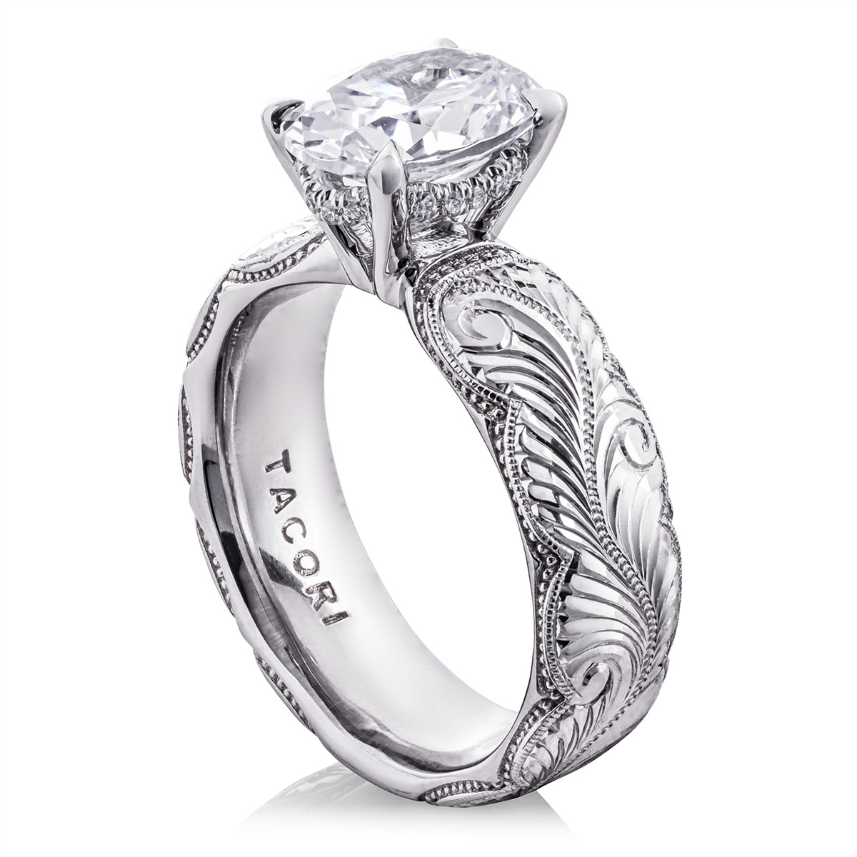 Tacori Engagement Rings in Platinum/Palladium containing Diamond 414 6 OV 12.5X9 SE