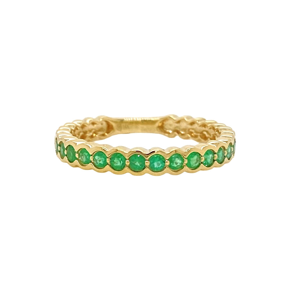 Wedding Bands Rings in Yellow Gold containing Emerald 465134