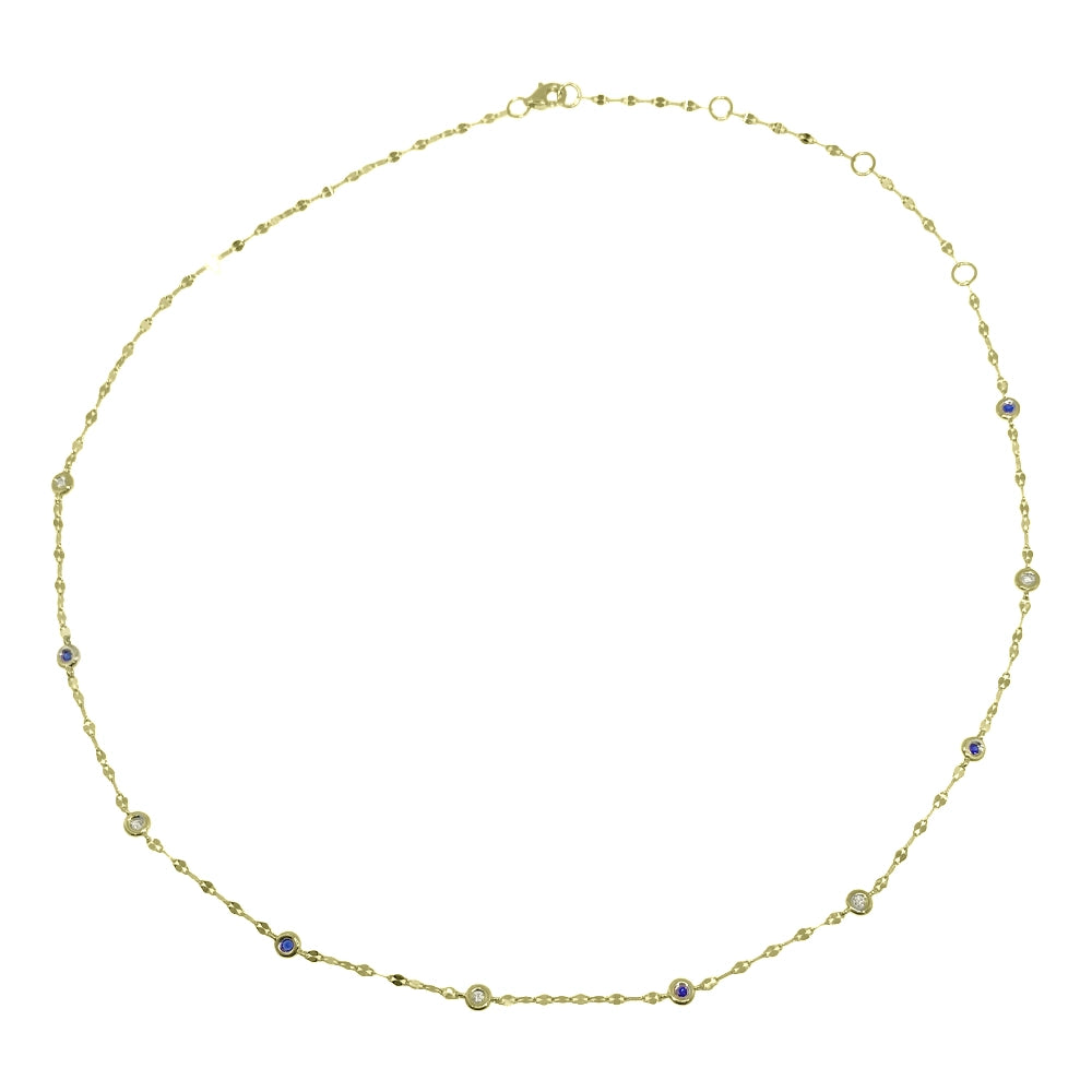 Necklaces Necklaces in Yellow Gold containing Multi-gemstone, Diamond, Sapphire 465144