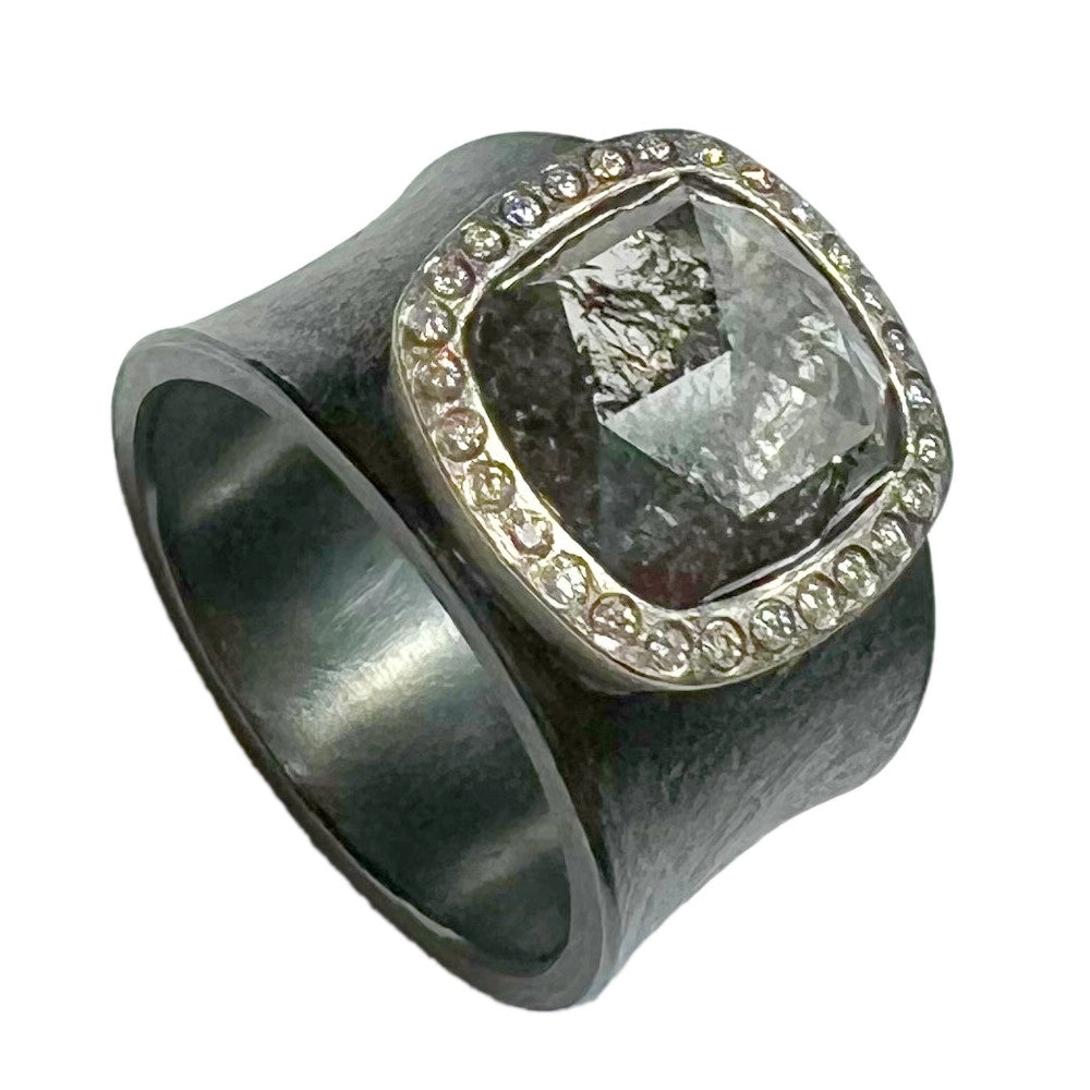 Todd Reed Engagement Rings in Silver containing Diamond CUST-R380-SS-PD-5.25