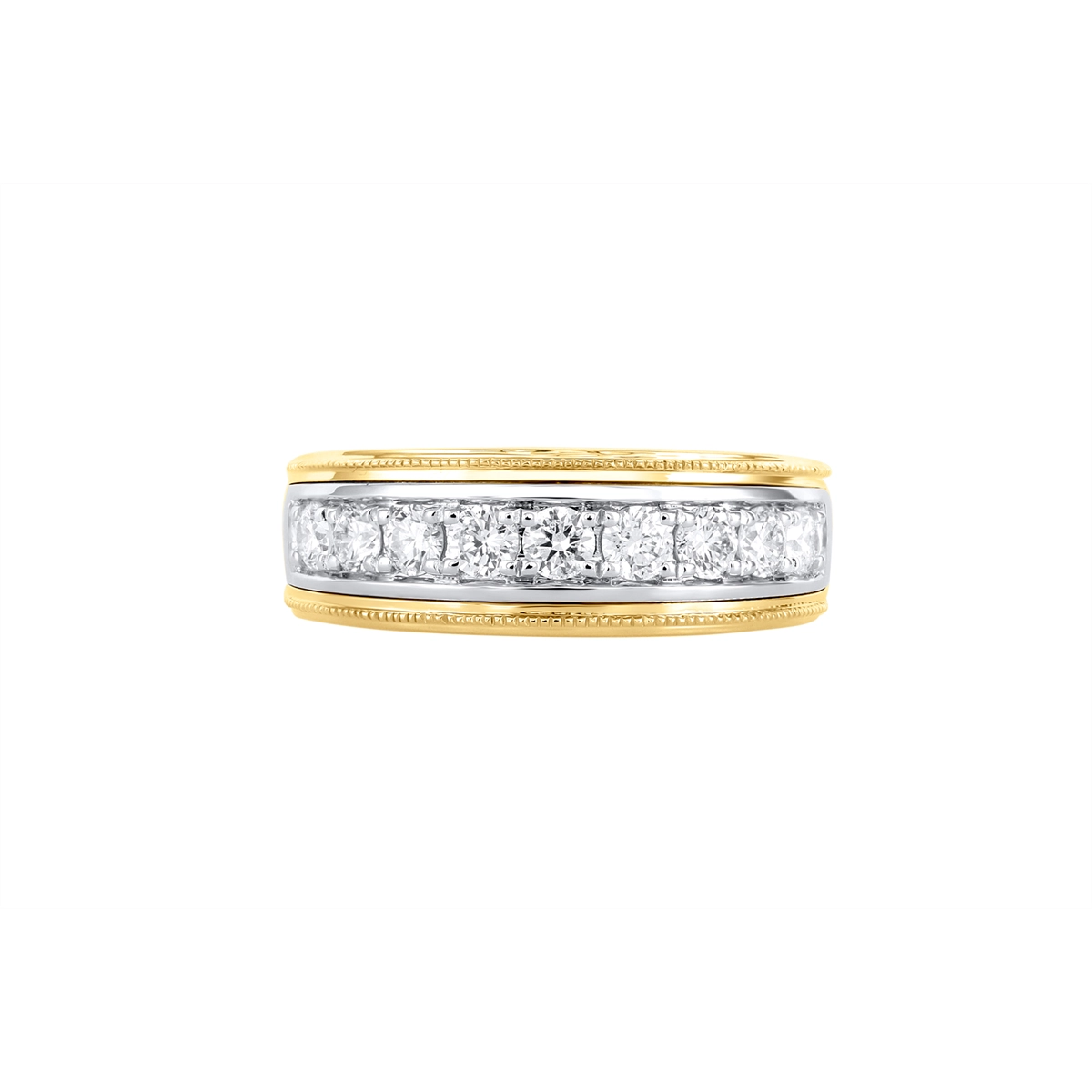 Mens Bands Wedding Rings in Mixed Metals containing Diamond 465201