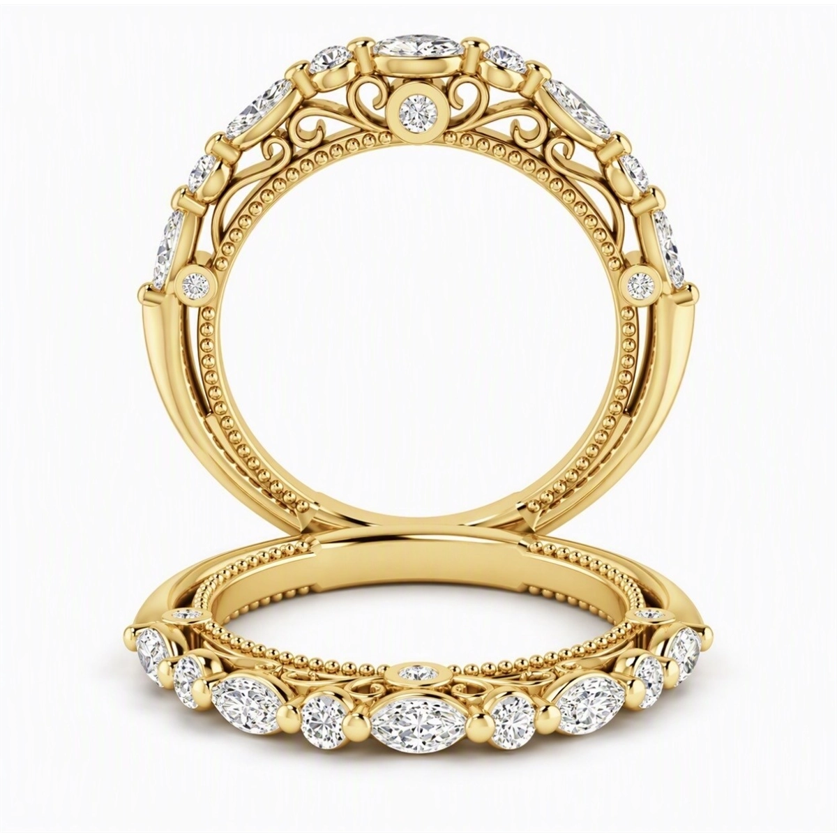 Verragio Wedding Rings in Yellow Gold containing Diamond AFN-5089W-YG