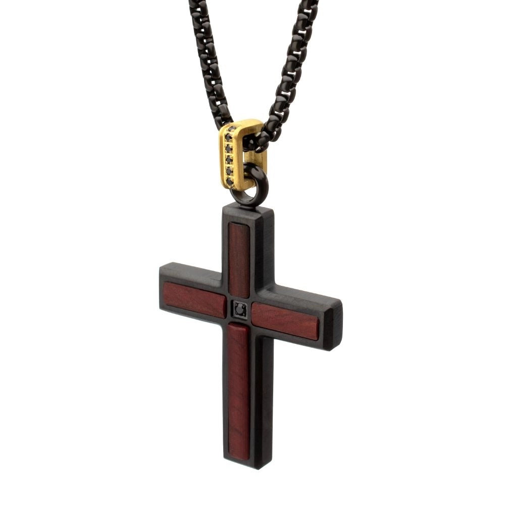 Inox Necklaces in Alternative Metals containing Other, Multi-gemstone SSP996BKNK
