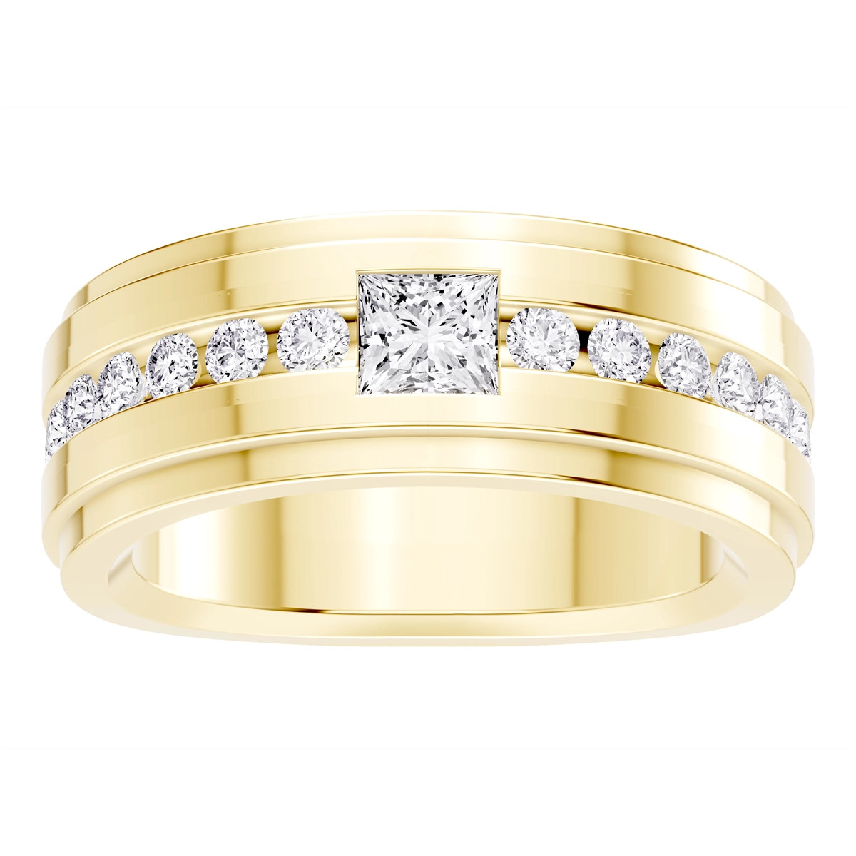 Mens Bands Wedding Rings in Yellow Gold containing Diamond 465450