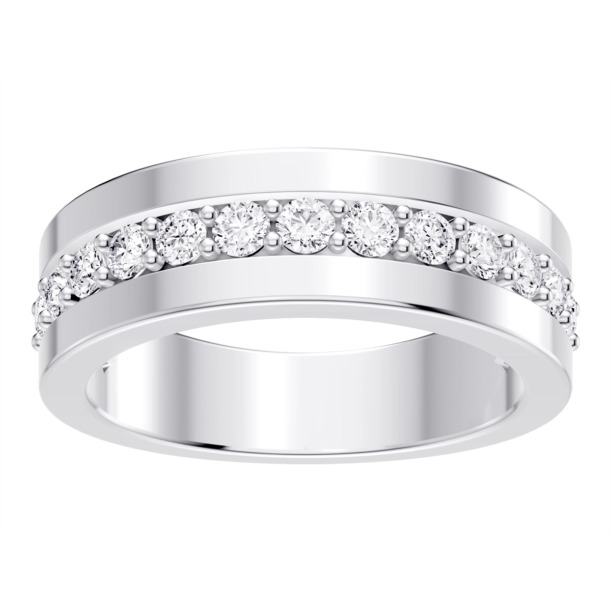Mens Bands Wedding Rings in Platinum/Palladium containing Diamond 465452