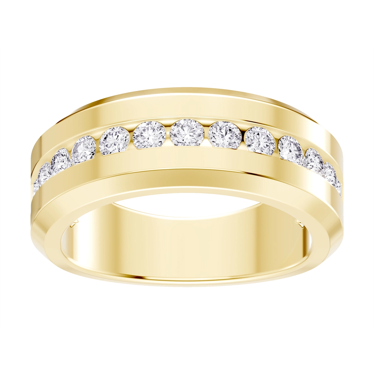 Mens Bands Wedding Rings in Yellow Gold containing Diamond 465453