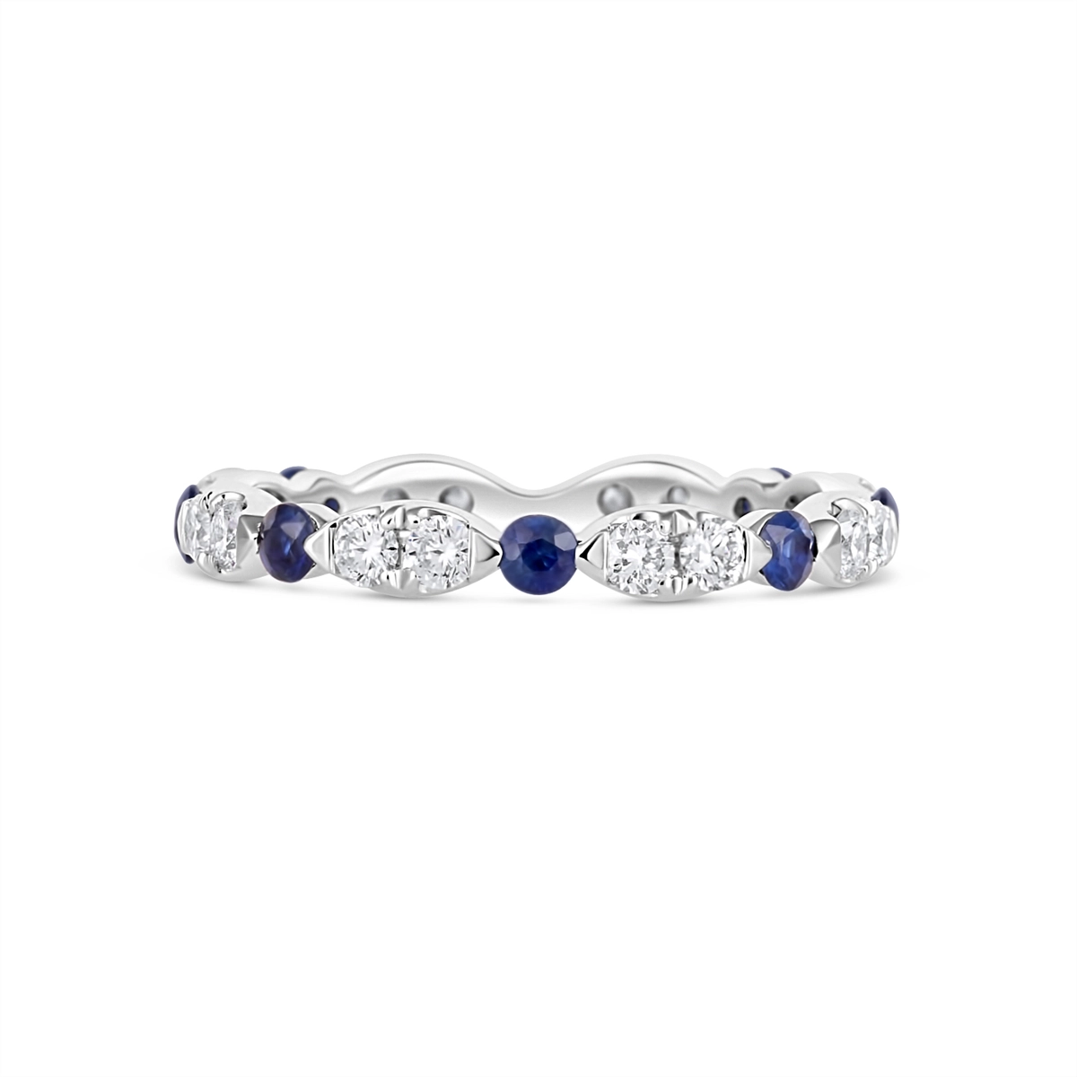 Wedding Bands Wedding Rings in White Gold containing Multi-gemstone, Diamond, Sapphire 465564