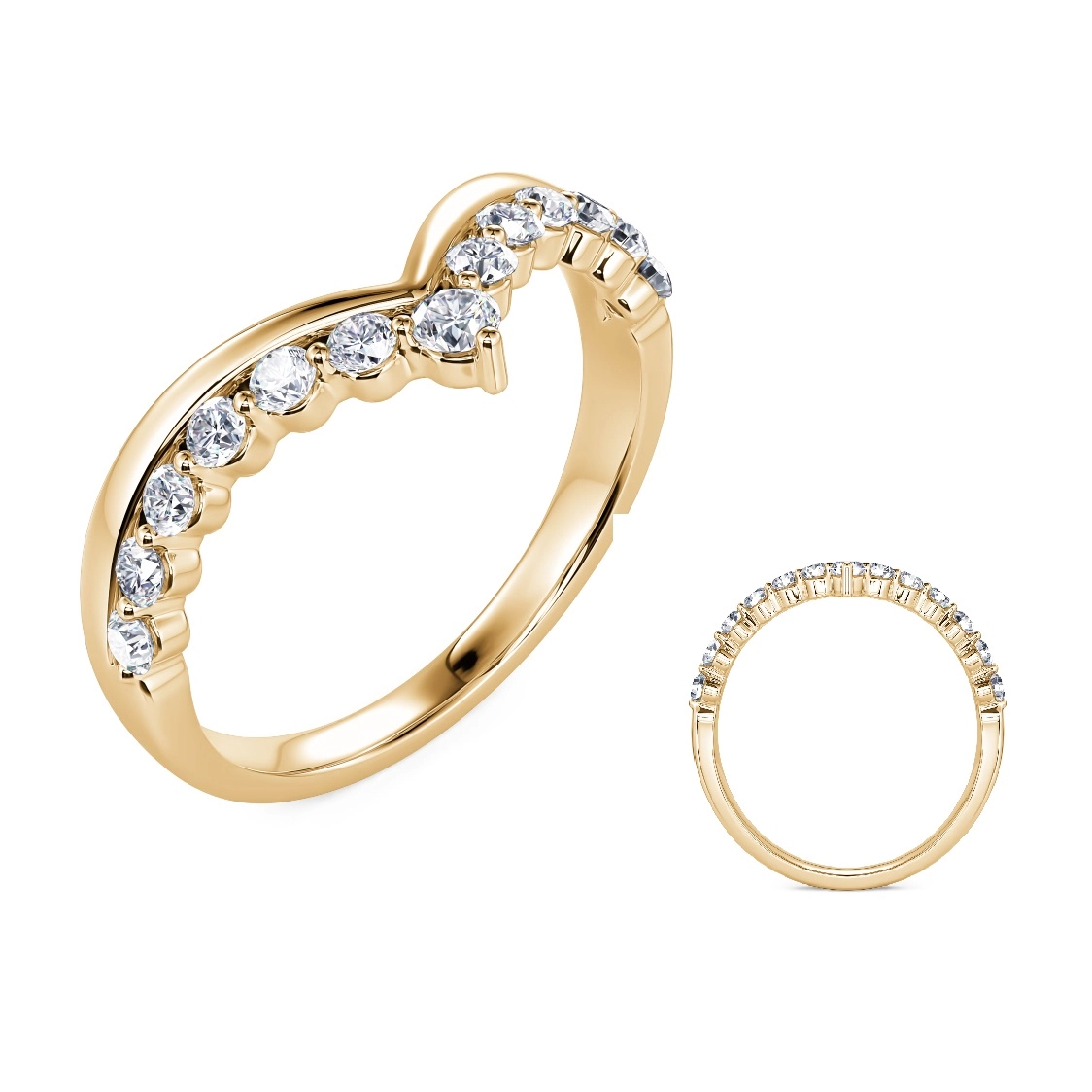 Wedding Bands Wedding Rings in Yellow Gold containing Diamond 465594