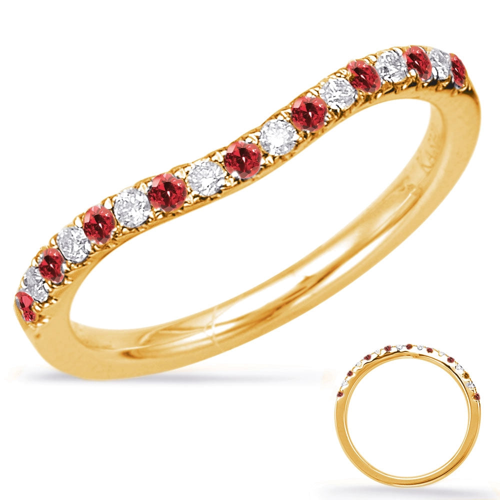 Wedding Bands Wedding Rings in Yellow Gold containing Multi-gemstone, Diamond, Ruby 465602