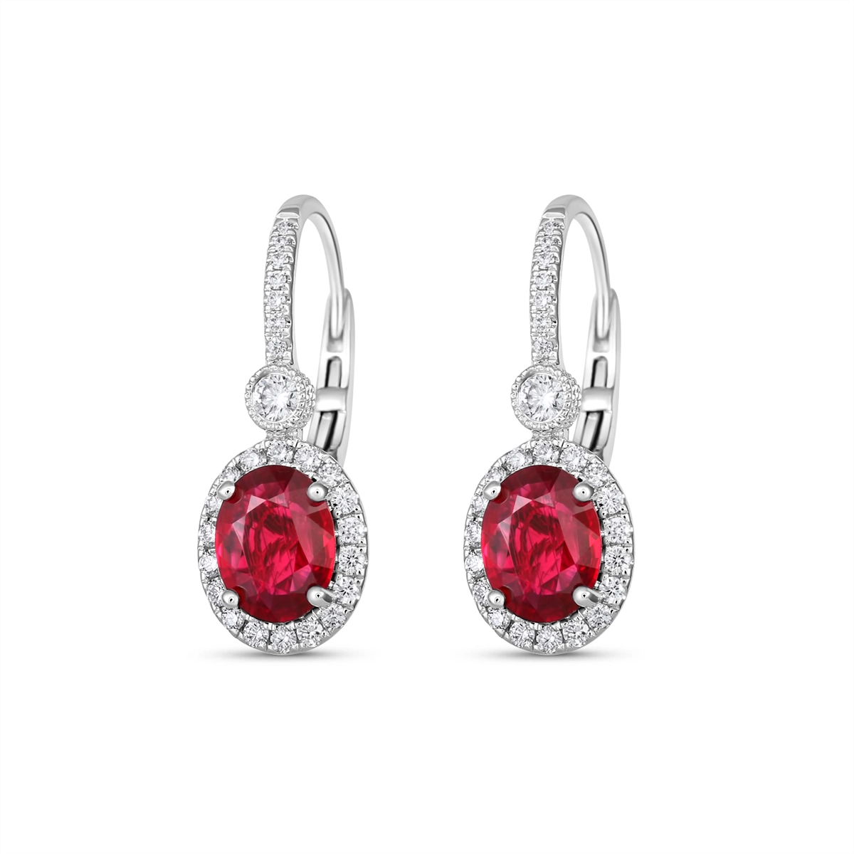 Earrings Earrings in White Gold containing Multi-gemstone, Diamond, Ruby 465666