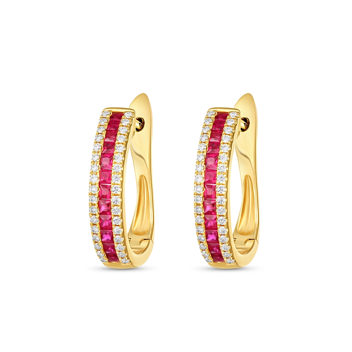 Earrings Earrings in Yellow Gold containing Multi-gemstone, Diamond, Ruby 465667