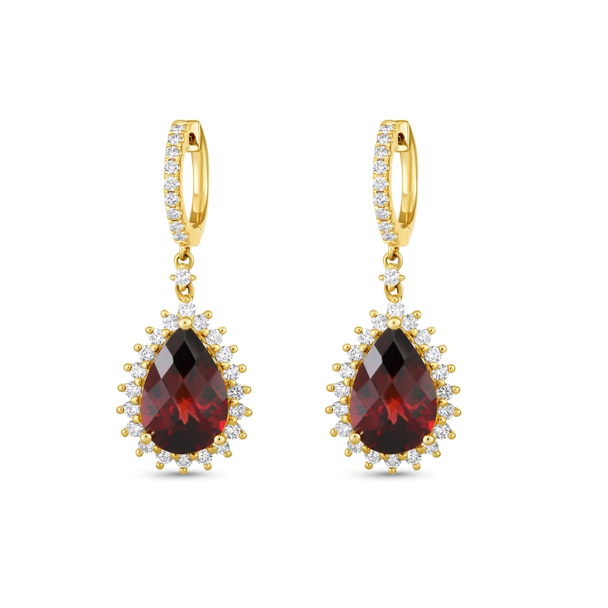 Earrings Earrings in Yellow Gold containing Garnet, Multi-gemstone, Diamond 465670