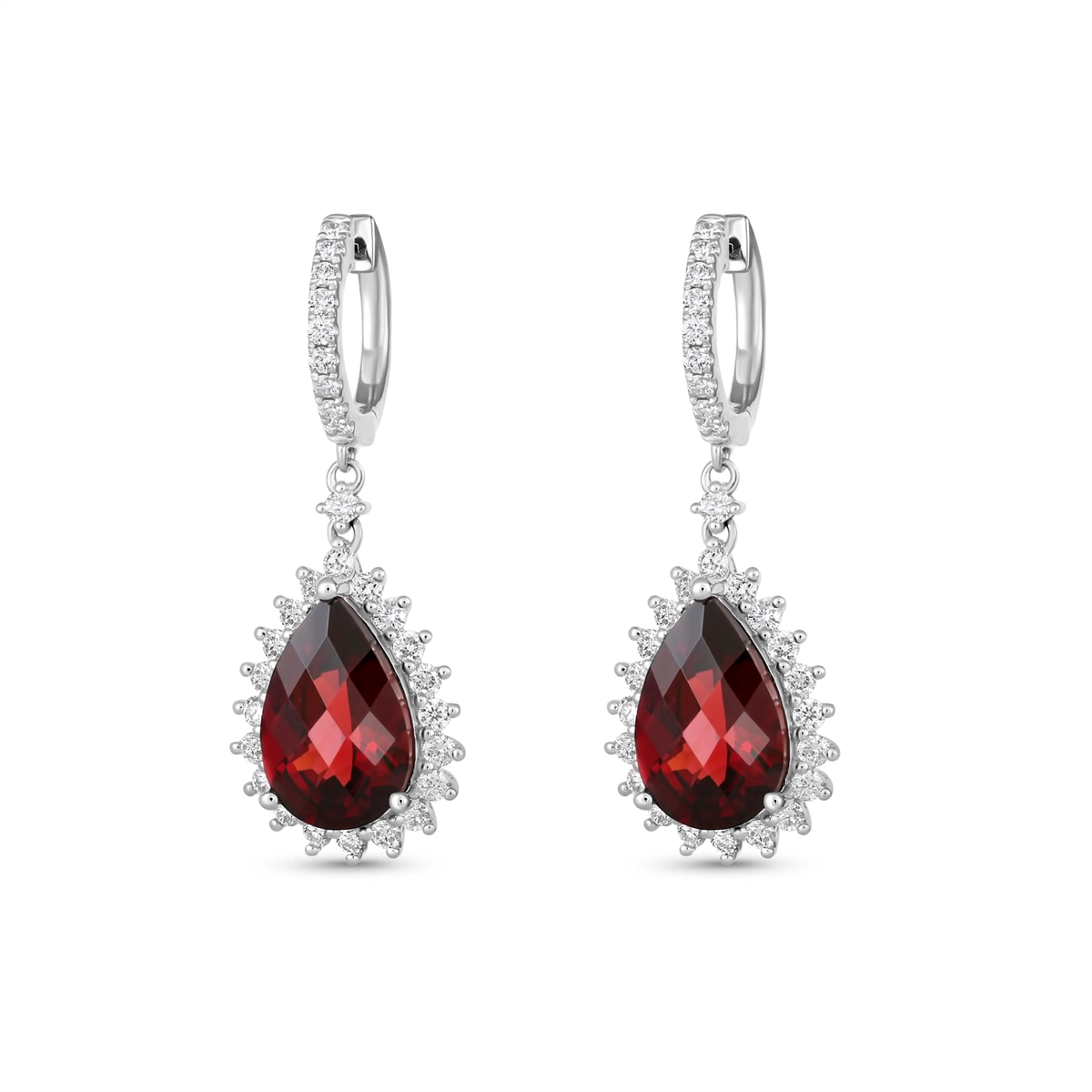 Earrings Earrings in White Gold containing Garnet, Multi-gemstone, Diamond 456671