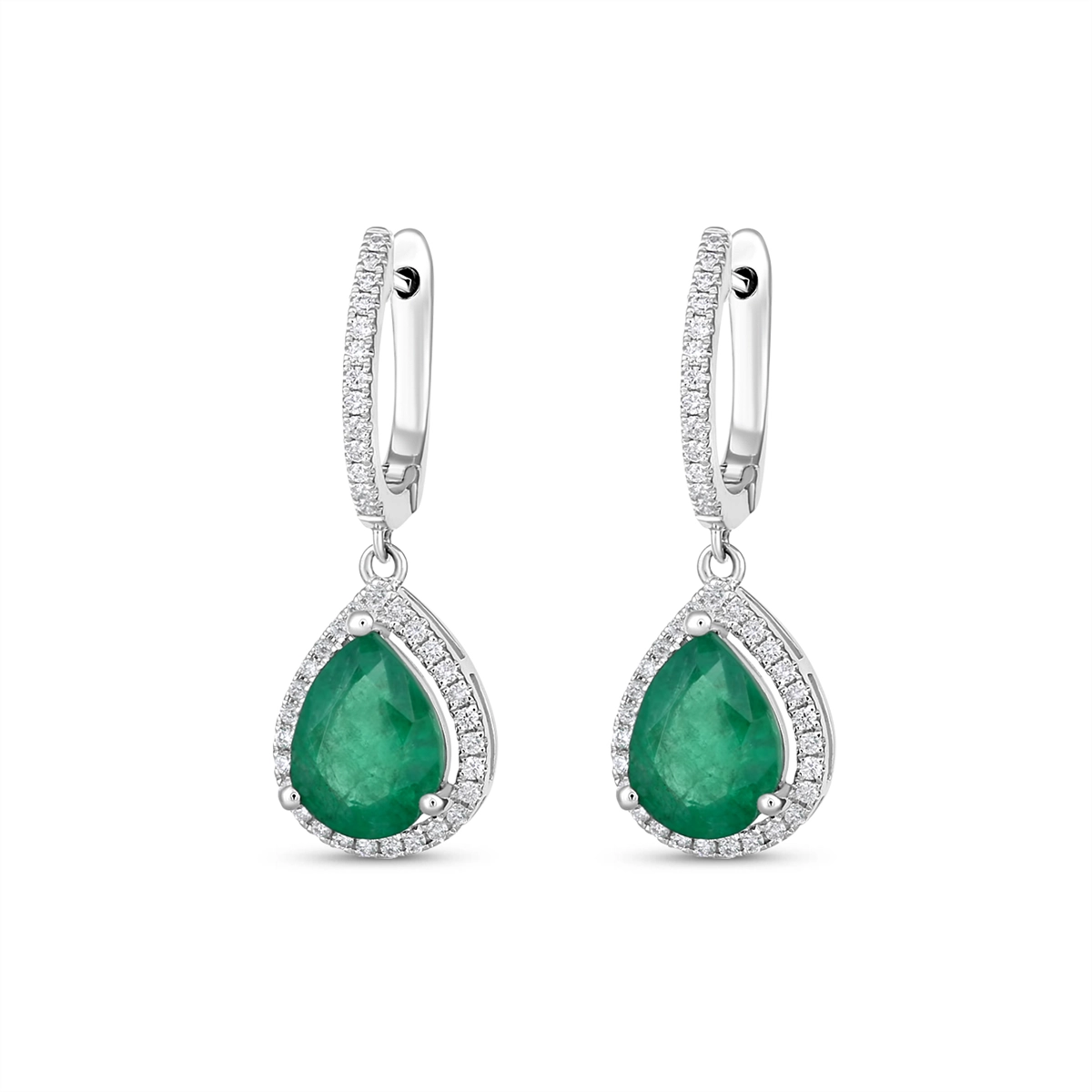 Earrings Earrings in White Gold containing Multi-gemstone, Diamond, Emerald 465673