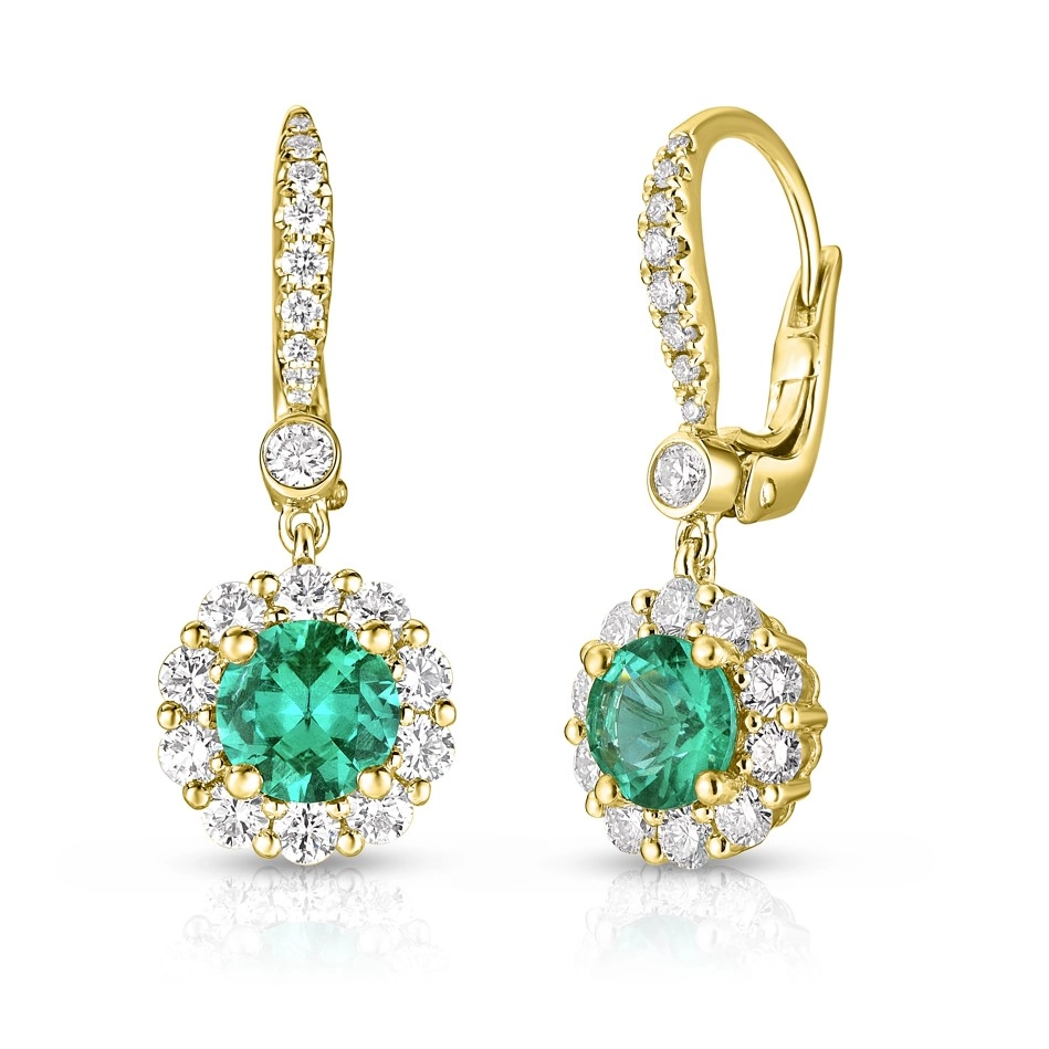 Earrings Earrings in Yellow Gold containing Multi-gemstone, Diamond, Emerald 465675