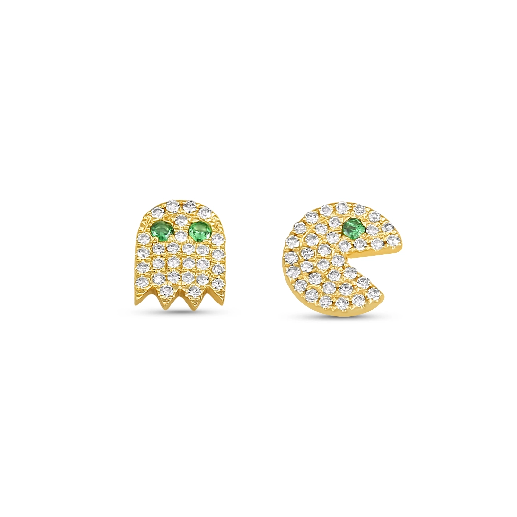 Earrings Earrings in Yellow Gold containing Other, Multi-gemstone, Diamond 465812