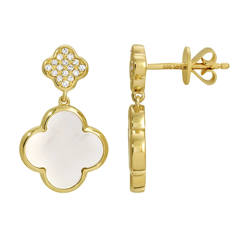 Earrings Earrings in Yellow Gold containing Mother of pearl, Multi-gemstone, Diamond 465817