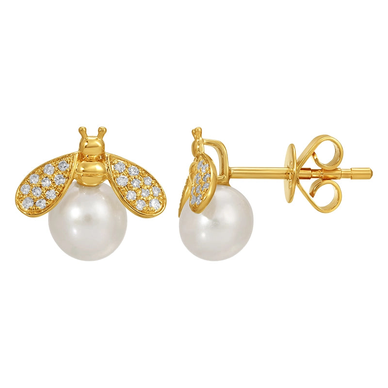 Earrings Earrings in Yellow Gold containing Diamond, Pearl 465821