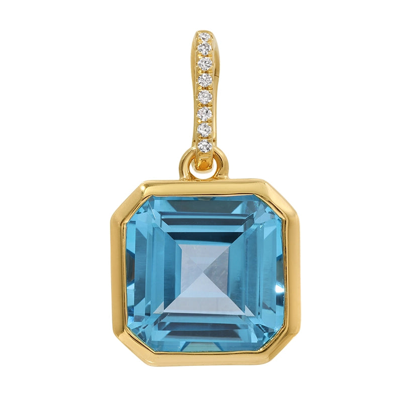 Pendants Pendants in Yellow Gold containing Blue topaz , Multi-gemstone, Diamond 465833