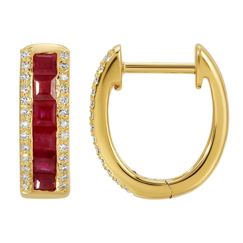 Earrings Earrings in Yellow Gold containing Multi-gemstone, Diamond, Ruby 465836