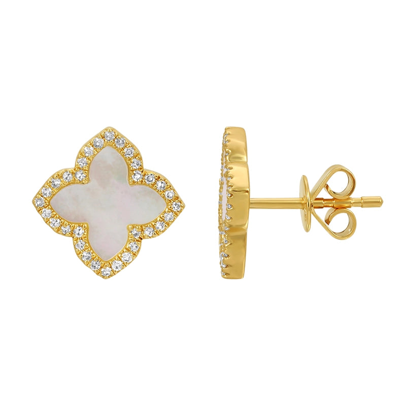 Earrings Earrings in Yellow Gold containing Mother of pearl, Multi-gemstone, Diamond 465838