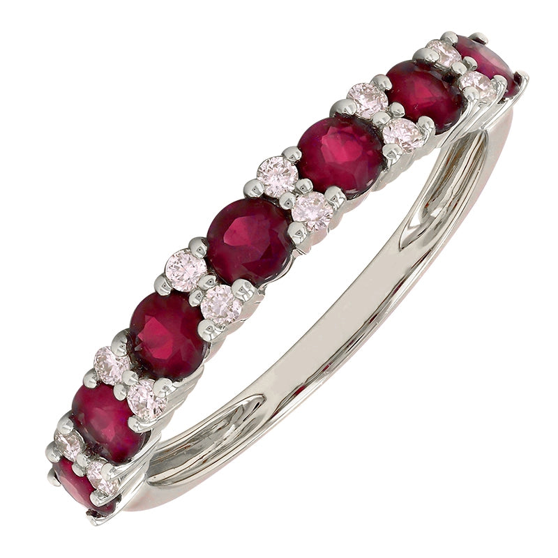 Wedding Bands Rings in White Gold containing Multi-gemstone, Diamond, Ruby 465841