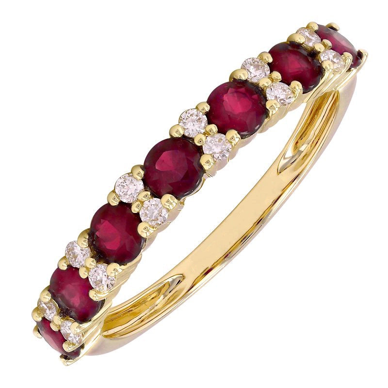 Wedding Bands Rings in Yellow Gold containing Multi-gemstone, Diamond, Ruby 465842