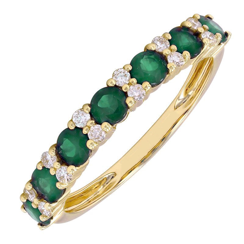 Wedding Bands Rings in Yellow Gold containing Multi-gemstone, Diamond, Emerald 465843