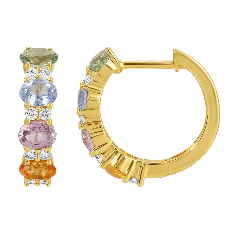 Earrings Earrings in Yellow Gold containing Other, Multi-gemstone, Diamond 465849