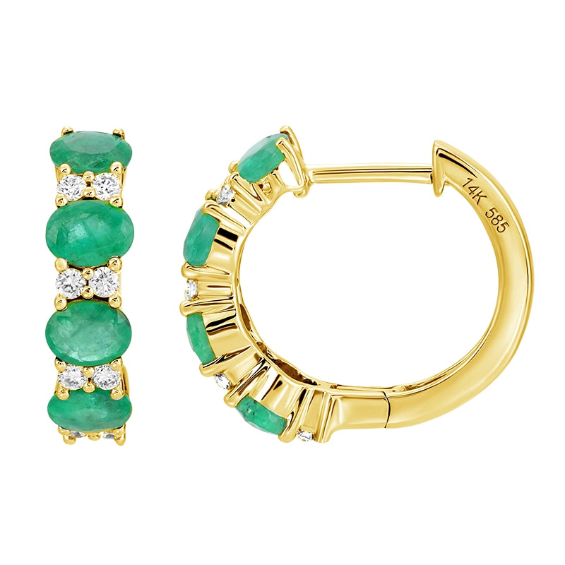 Earrings Earrings in Yellow Gold containing Multi-gemstone, Diamond, Emerald 465850