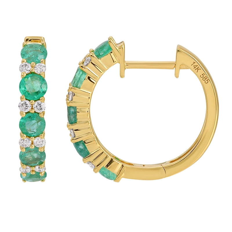 Earrings Earrings in Yellow Gold containing Multi-gemstone, Diamond, Emerald 465856
