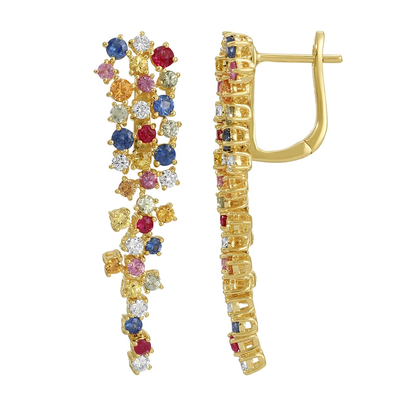 Earrings Earrings in Yellow Gold containing Other, Multi-gemstone, Diamond, Sapphire 465860