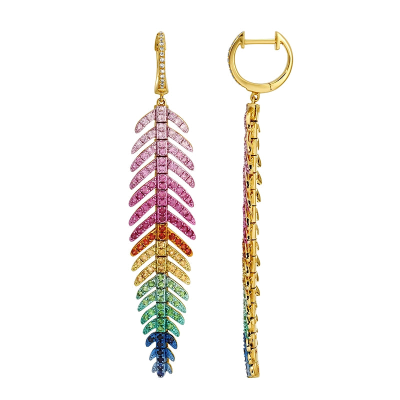 Earrings Earrings in Yellow Gold containing Other, Multi-gemstone, Diamond, Sapphire 465861