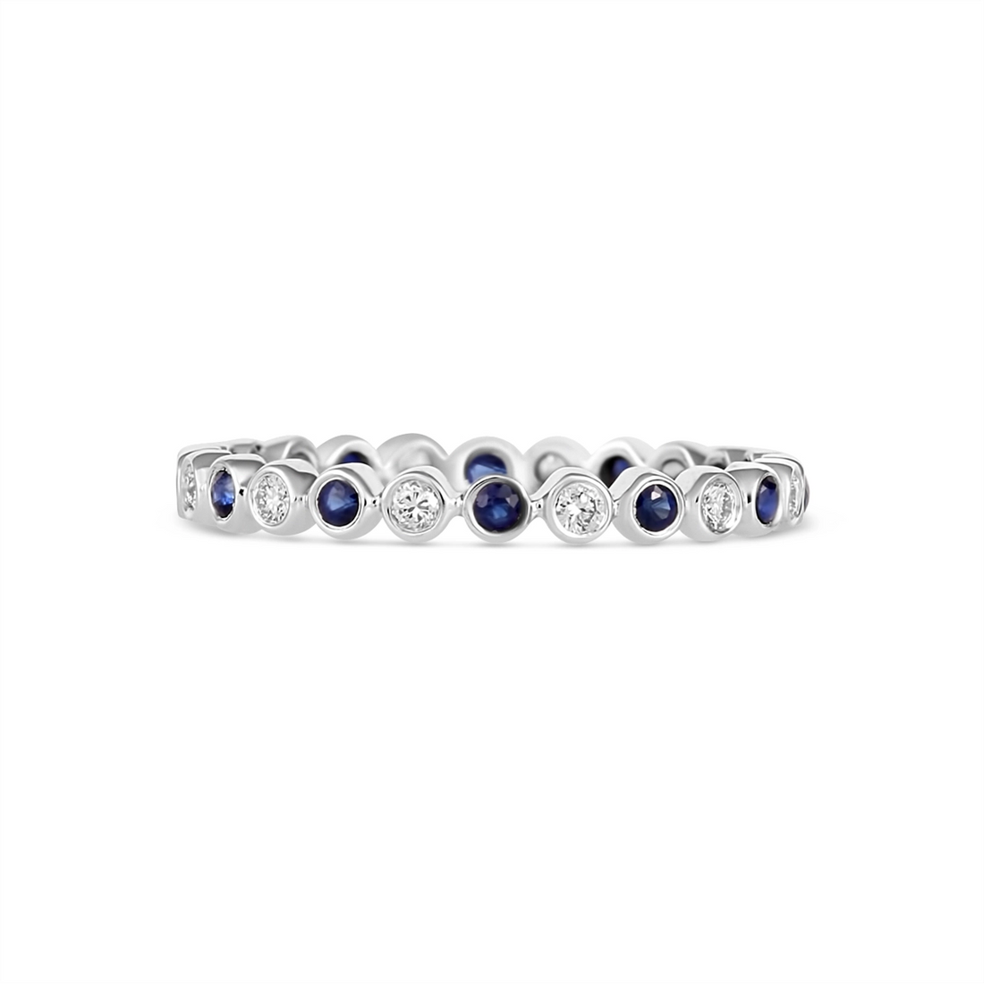 Wedding Bands Rings in White Gold containing Multi-gemstone, Diamond, Sapphire 466059