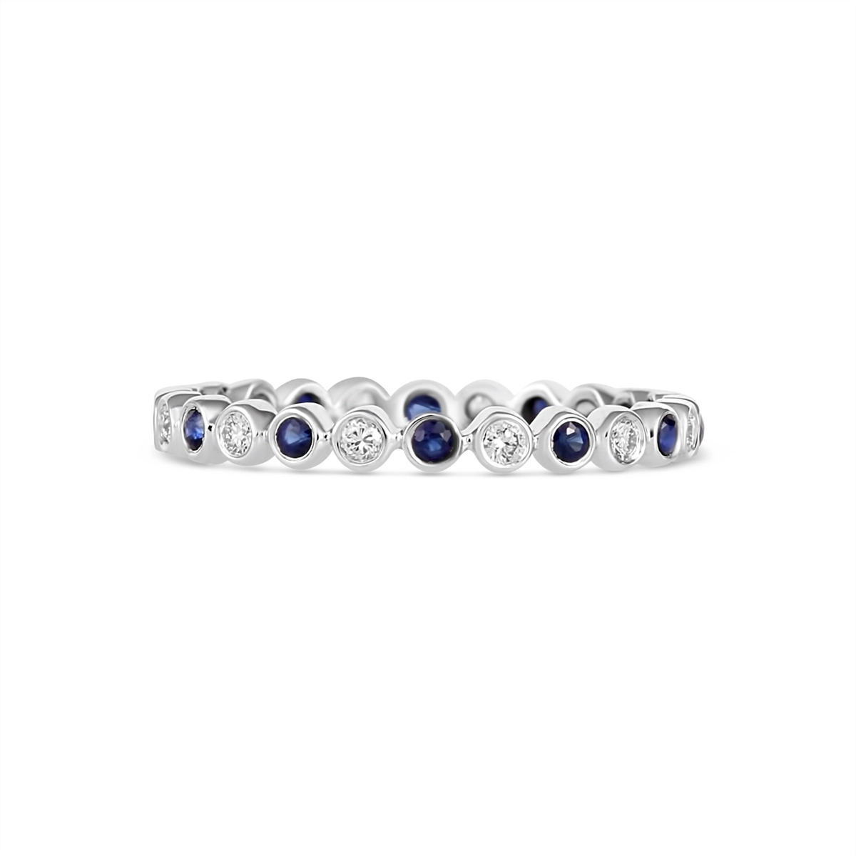 Wedding Bands Rings in White Gold containing Multi-gemstone, Diamond, Sapphire 466059
