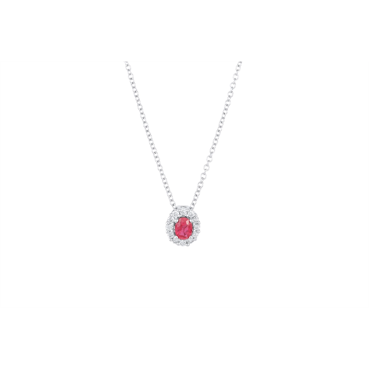 Necklaces Necklaces in White Gold containing Multi-gemstone, Diamond, Ruby 466106