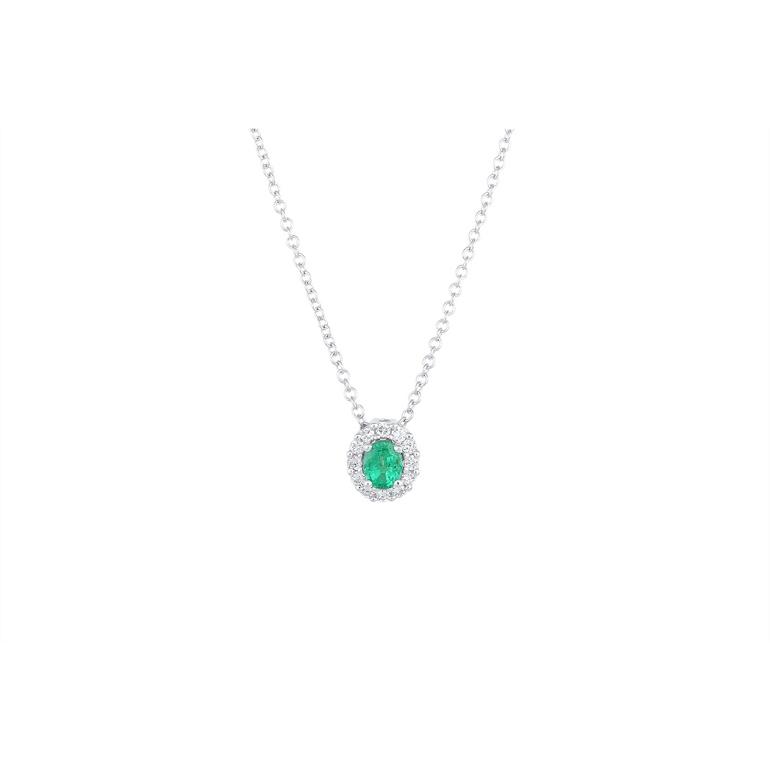Necklaces Necklaces in White Gold containing Multi-gemstone, Diamond, Emerald 466107