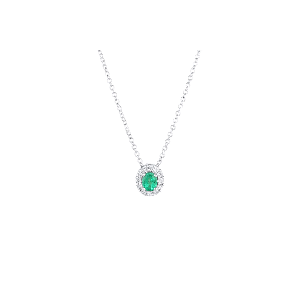 Necklaces Necklaces in White Gold containing Multi-gemstone, Diamond, Emerald 466107