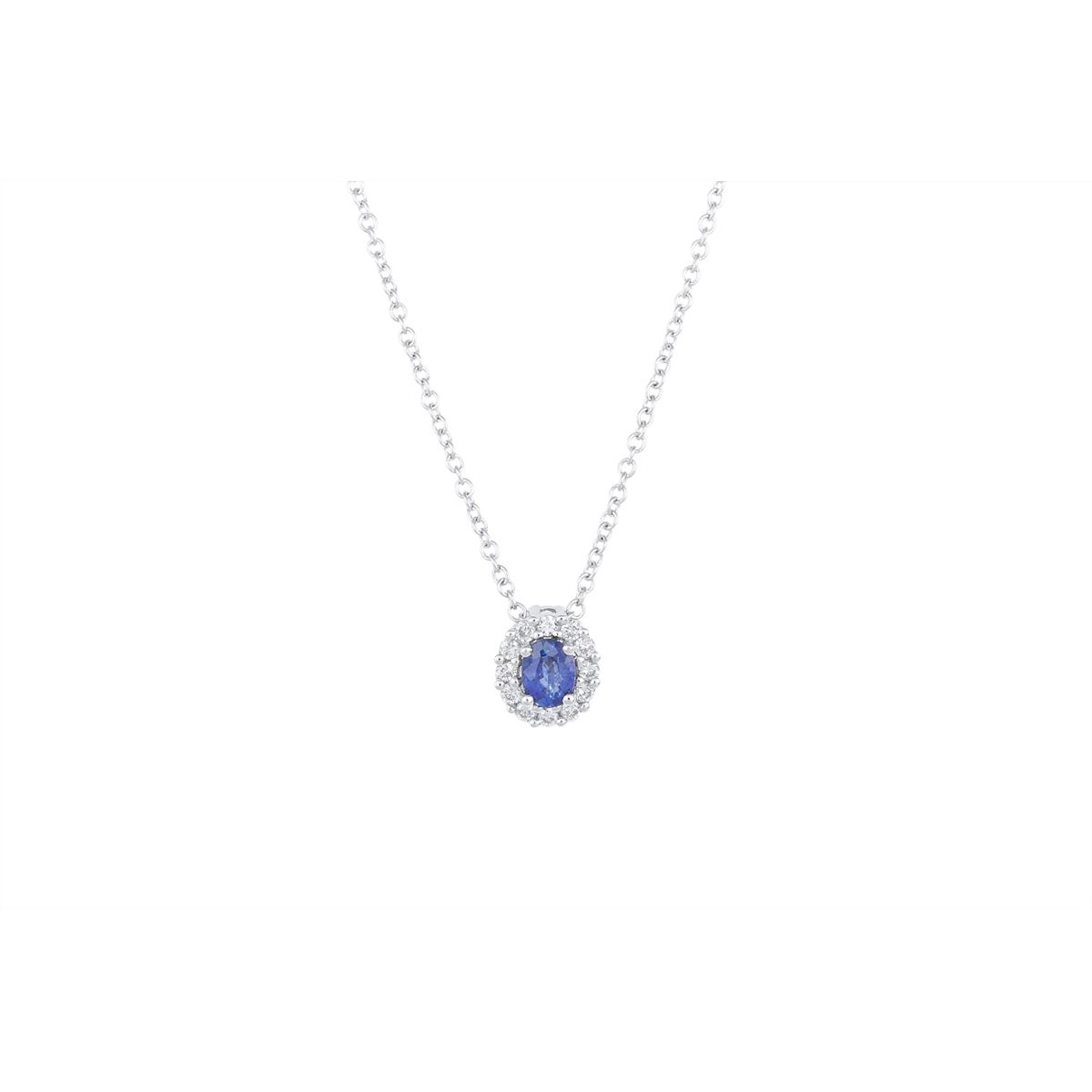 Necklaces Necklaces in White Gold containing Multi-gemstone, Diamond, Sapphire 466108
