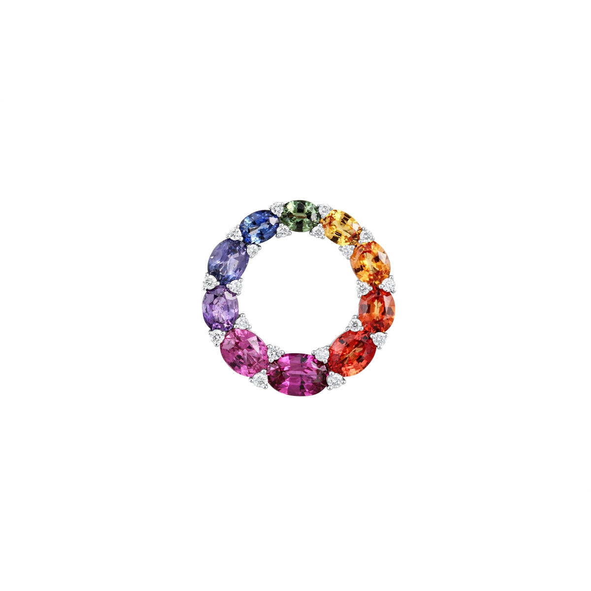 Pendants Pendants in White Gold containing Other, Multi-gemstone, Diamond, Sapphire 466152