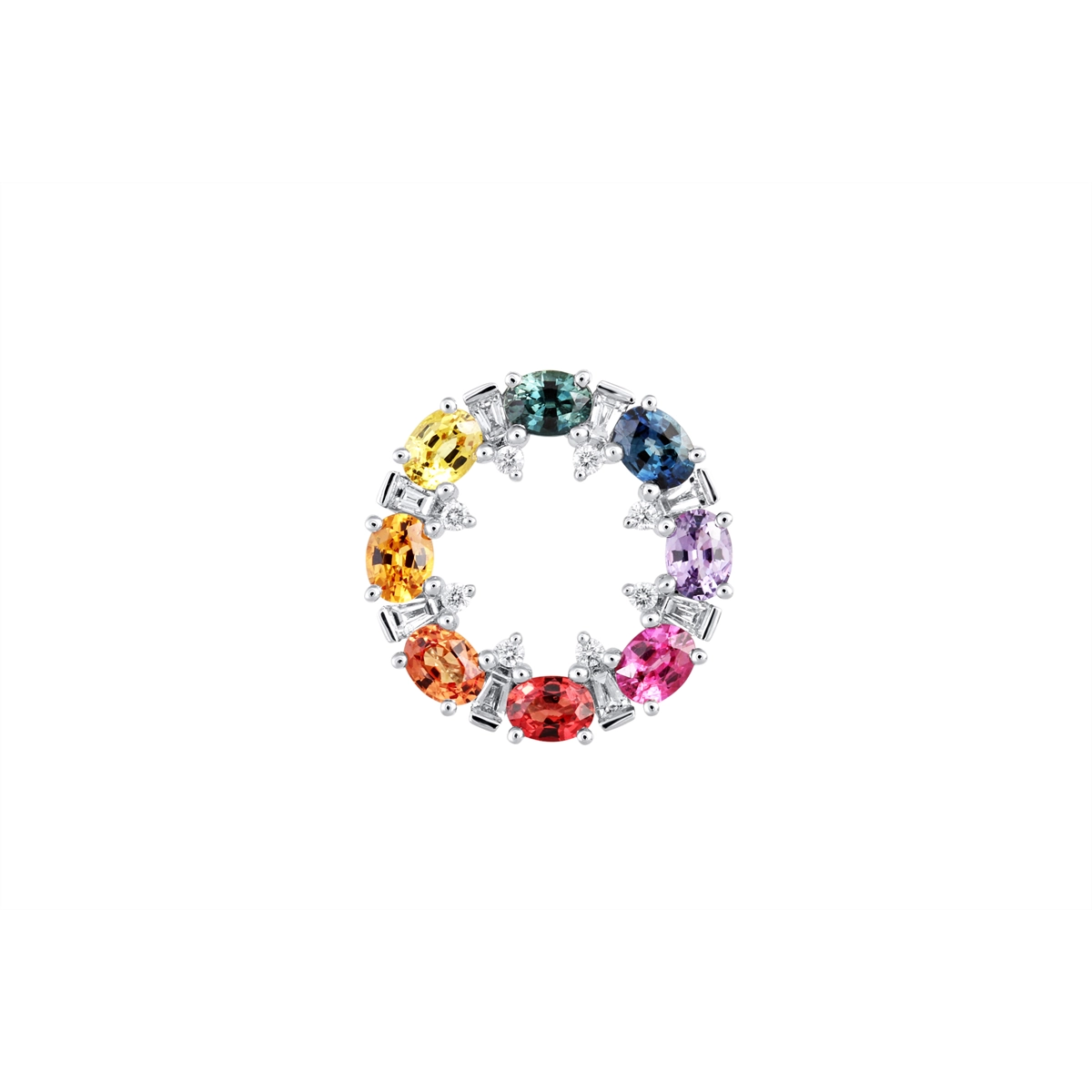 Pendants Pendants in White Gold containing Other, Multi-gemstone, Diamond, Sapphire 466153
