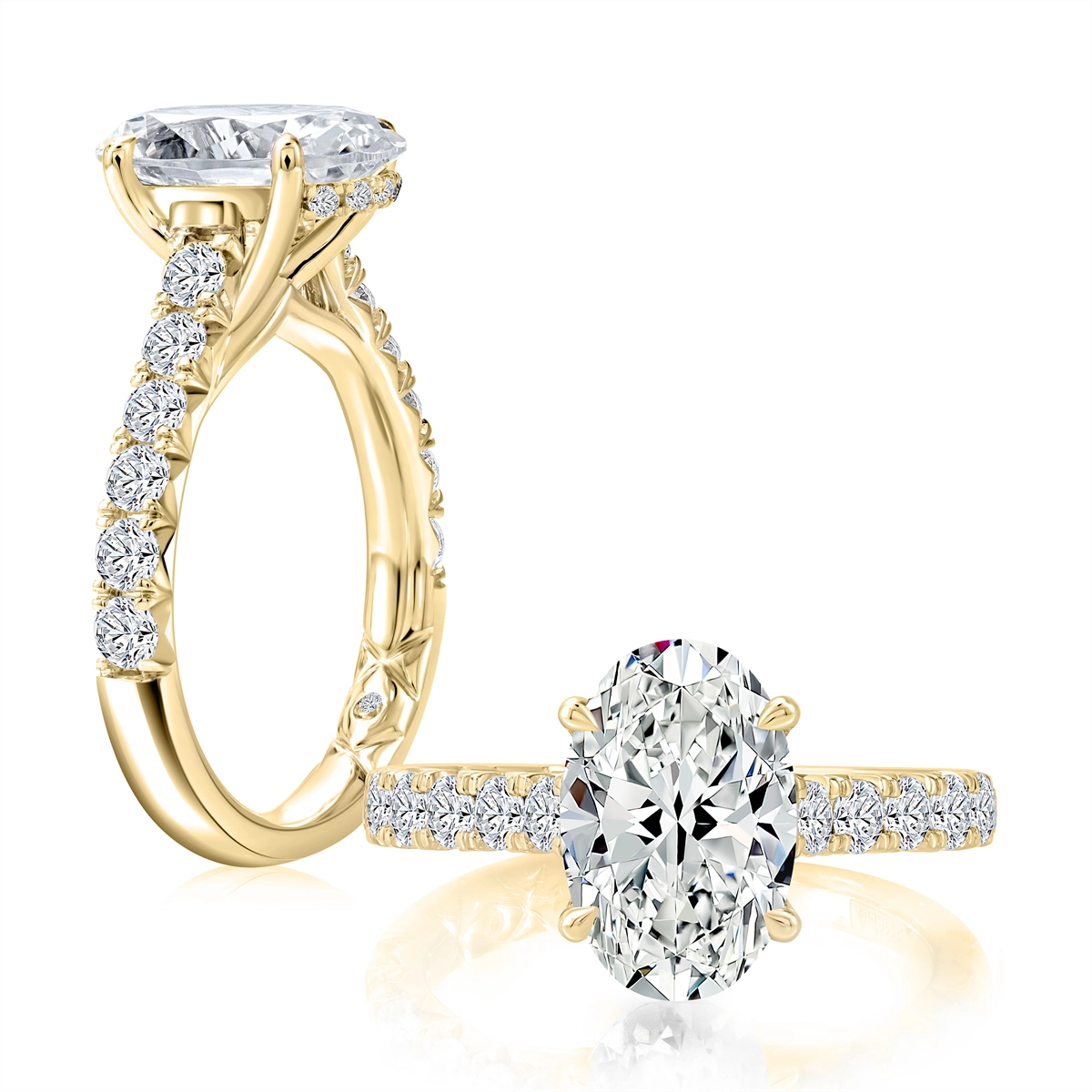 A. Jaffe Engagement Rings in Yellow Gold containing Diamond MECOV3695L/430