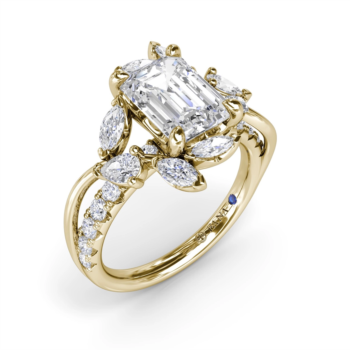 Fana Engagement Rings in Yellow Gold containing Diamond S4410-14KYG-EM