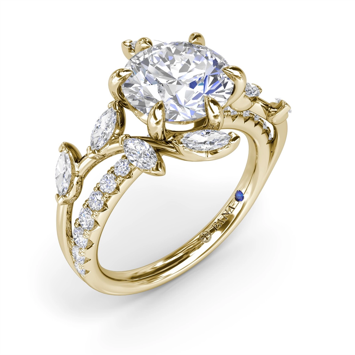 Fana Engagement Rings in Yellow Gold containing Diamond S4412-14KYG-RD