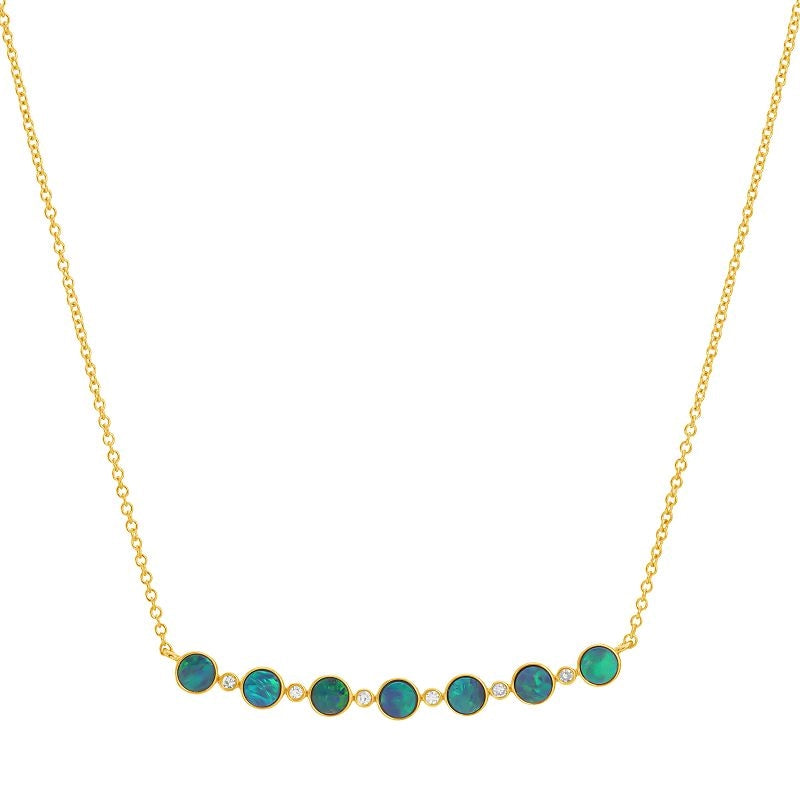 Necklaces Necklaces in Yellow Gold containing Opal, Multi-gemstone, Diamond 466464