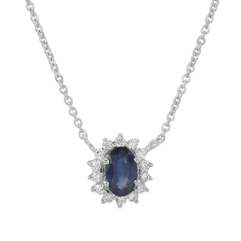 Necklaces Necklaces in White Gold containing Multi-gemstone, Diamond, Sapphire 466480