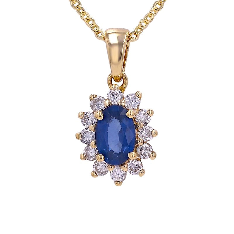 Necklaces Necklaces in Yellow Gold containing Multi-gemstone, Diamond, Sapphire 466481