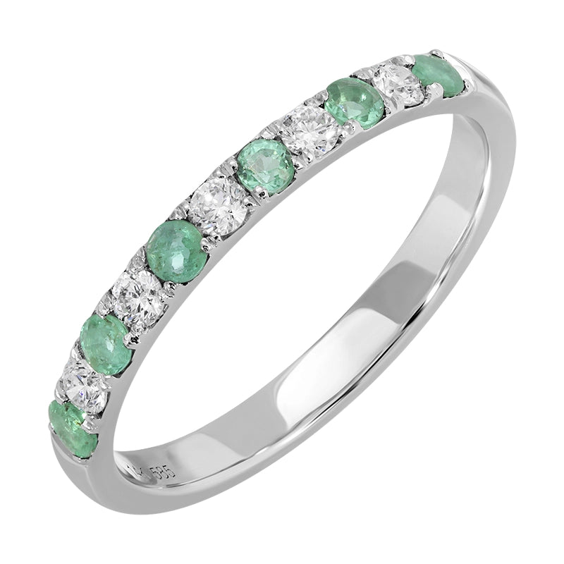 Wedding Bands Wedding Rings in White Gold containing Multi-gemstone, Diamond, Emerald 466585